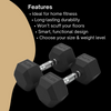 Hex Dumbbells at Home Weights for Strength Training | Iron, Rubber, Non-Slip