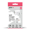 Groov-e USB-C & USB-A 45W GaN Wall Charger with Rectractable USB-C Cable- White - GVMA114WE
