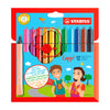 Stabilo Cappi Fibre-Tip Pen with Cap-Ring Assorted Colours + 1 Cap-Ring 12pk - 168/12-4