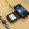 Mophie Dual Qi Wireless Charging Pad 10W (Fabric) with UK Plug Adaptor - Grey/Black - 409903634
