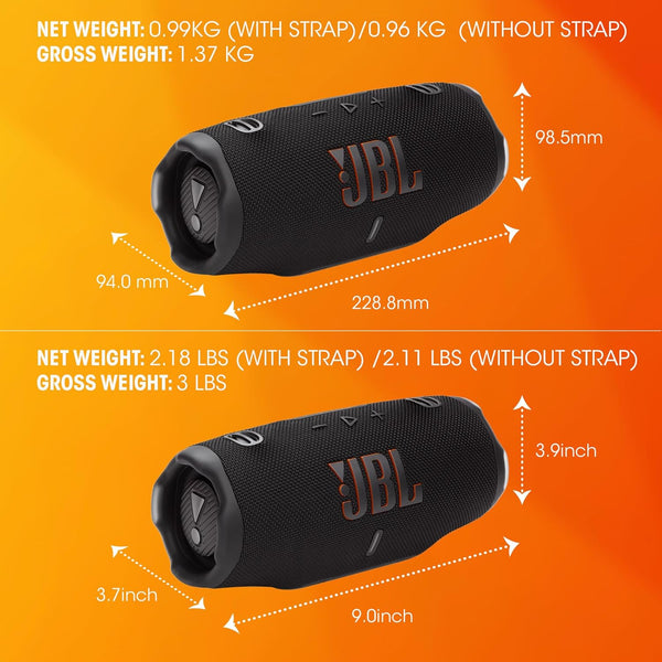 JBL Charge 6 Wireless Portable Bluetooth Speaker, 28hr Playtime, IP68 Waterproof with AI Sound Boost