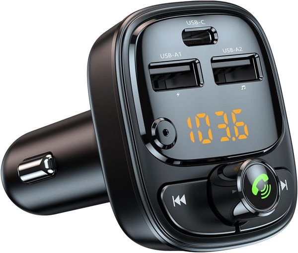 Groov-e Tune Play Bluetooth Car FM Transmitter with USB Charging Ports - GVMA131BK