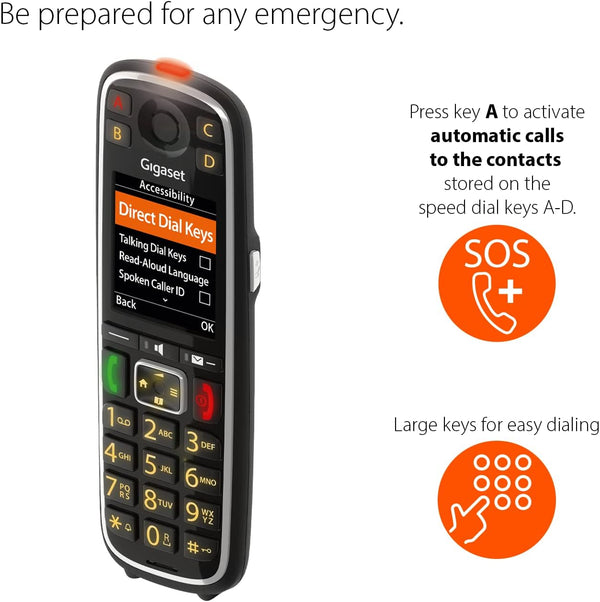Gigaset Life A Cordless Premium DECT Phone with Answer Machine - Black - E794A