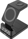 Groov-e Asteria 4-in-1 Wireless Charging Station with Alarm Clock - Black - GVWC09BK