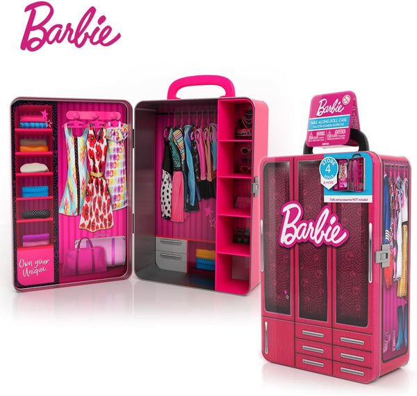 Barbie Take Along Doll Case Wardrobe & Stores up to 4 Dolls - BBDS6B