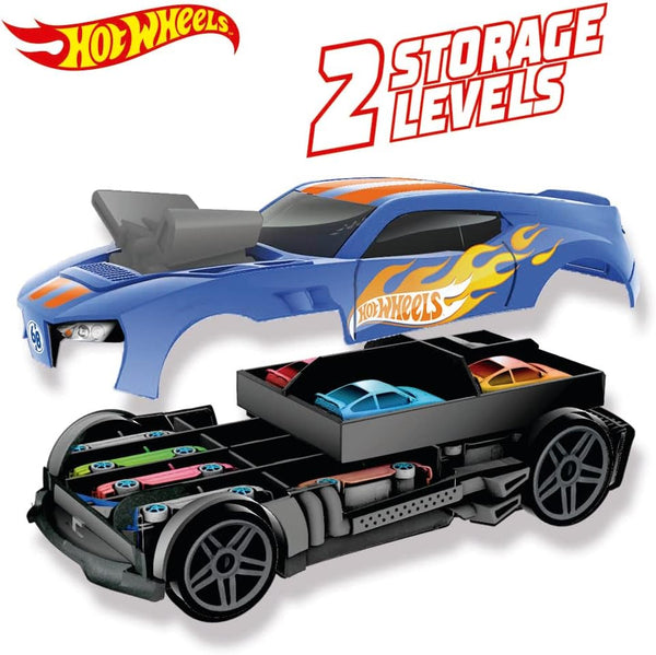 Hot Wheels 2-in-1 Race N Haul Car Case with Retractable Handle - HWCC15