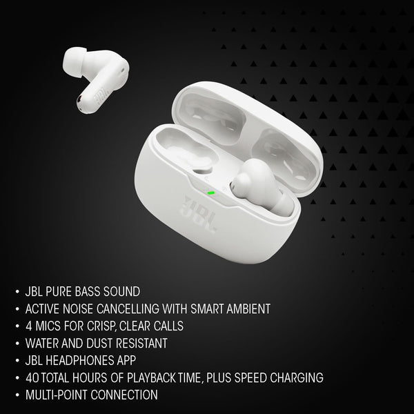JBL Wave Beam 2 | Wireless Noise Cancelling Bluetooth Earbuds with 40h Playtime