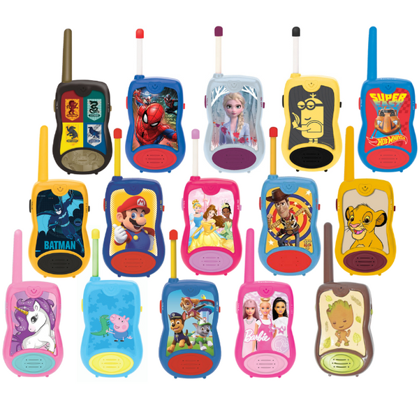 Lexibook Twin Pack Kids Walkie Talkies 100m | Despicable Me, Frozen II, Paw Patrol, Peppa Pig, Toy Story, Spiderman, Mario, Harry Potter - TW12