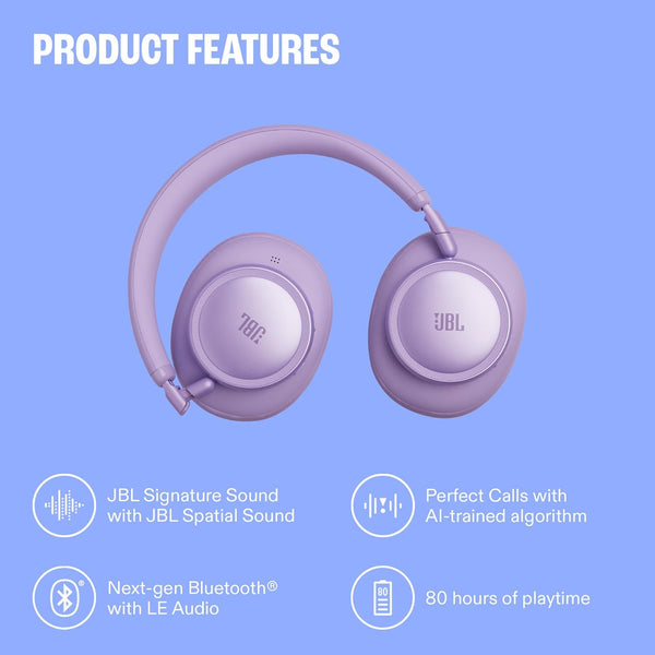 JBL Live 780NC Wireless Over‑Ear Bluetooth Headphones with Adaptive Noise Cancelling