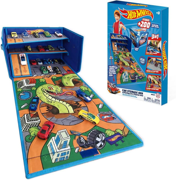 Hot Wheels Car Storage with Parking Lot & Playmat Area - HWCC20