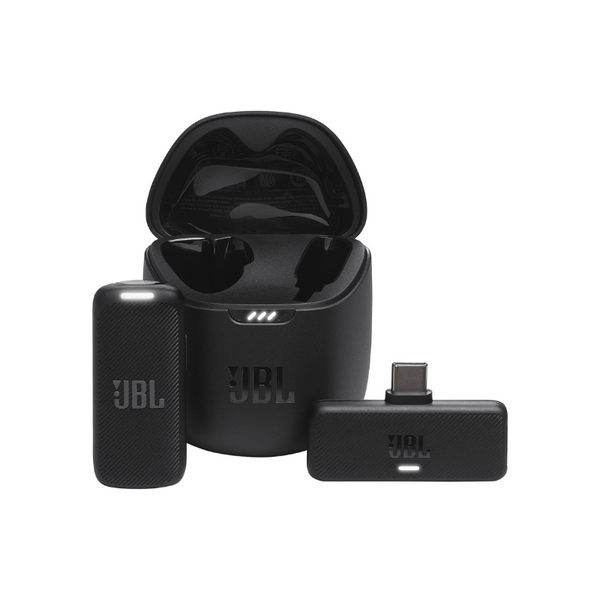 JBL Quantum Stream Wireless Wearable Streaming Microphone with USB-C Connection, 24 Hours of Recording Time - Black