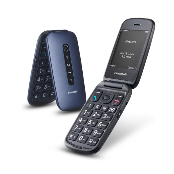 Panasonic KX-TU550E 4G Essentials Clamshell Mobile Phone for Elderly, 1.2MP Camera, Senior Phone with Large 2.8" Display, 300 Hours Standby Time