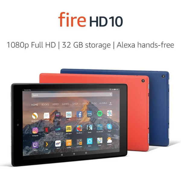 Amazon Fire HD 10 Tablet With Alexa 1080p Full HD 32GB WiFi with Ads (Refurbished)