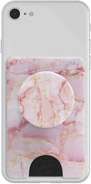 PopSockets PopWallet Sleek, Removable Card Holder Mount for Smartphones - Black, Pink Marble, Blue Galaxy or Chroma Cloud