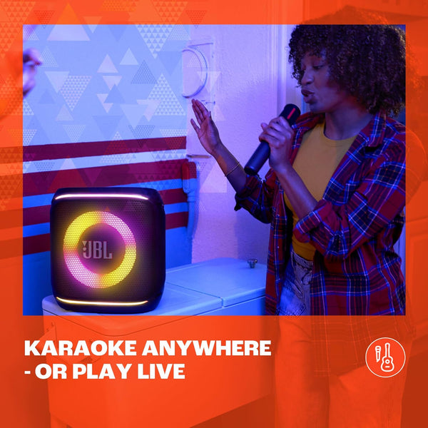 JBL Partybox Encore 2, Wireless Bluetooth Party Speaker with Wireless Mic, 15h Playtime, IPX4 - Black