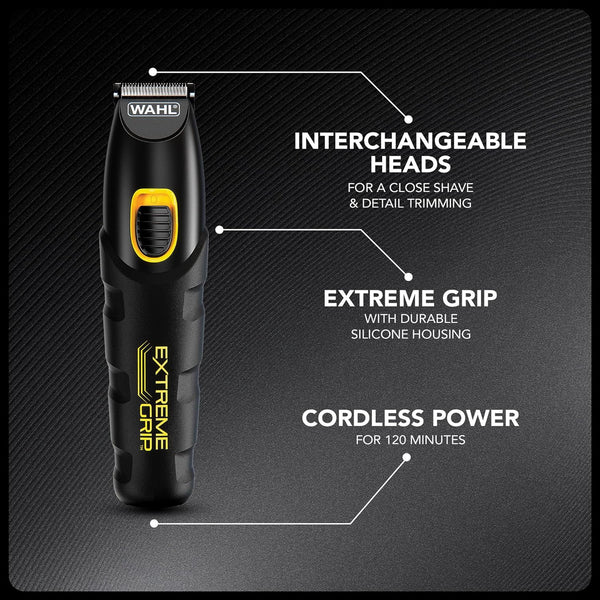 Wahl Extreme Grip 7 in 1 Multigroomer Rechargeable Hair Trimmer Kit - Black - 9893-417