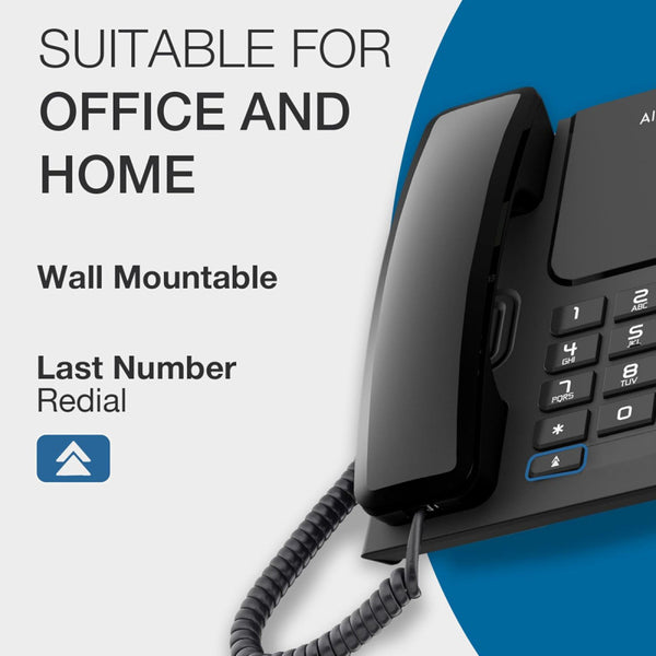 Acatel Big Button Corded Telephone - Black - ATL1425581