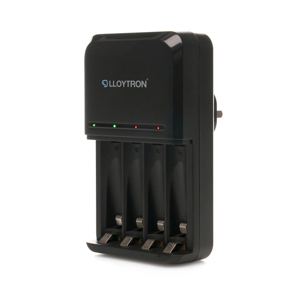 Lloytron 2-Piece Rechargeable Battery Bundle | Includes 4x AA + Mains Battery Charger - B011 / B1502