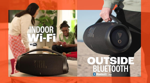 JBL Boombox 3 Wi-Fi and Bluetooth Speaker with 24-Hour Battery Life, Waterproof and Dustproof - Black