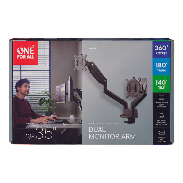 One For All Solid Line Dual Monitor Mount - DM42