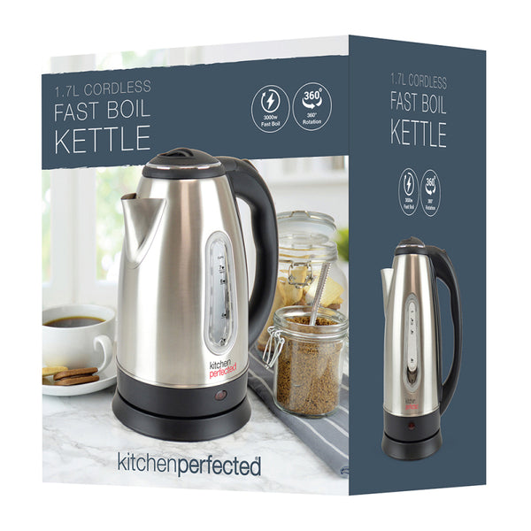 Lloytron KitchenPerfected 1.8Ltr 360 3Kw Fast Boil Cordless Kettle - Brushed Steel - E1626BS