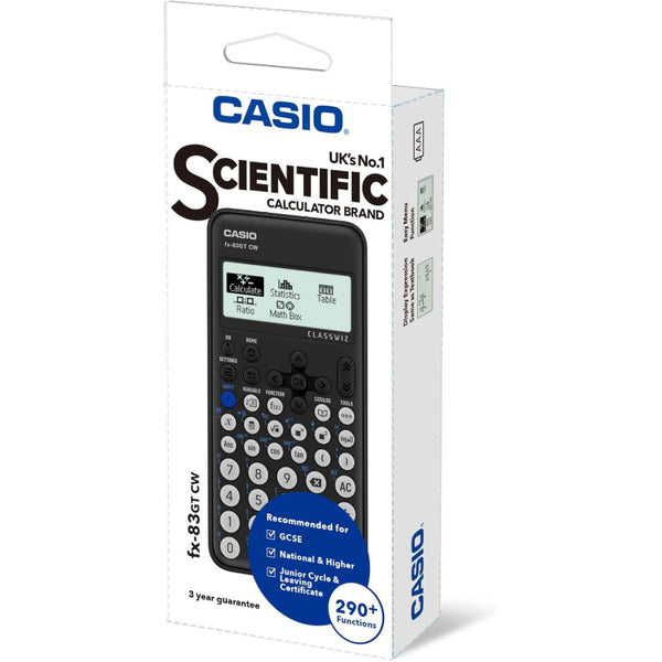 Casio ClassWiz GCSE Scientific Calculator - Black - FX83GTCW+W
