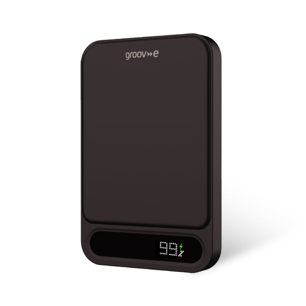 Groov-e Power Bank 5,000/10,000mAh Portable Magnetic Wireless Charger - Black - GVCH