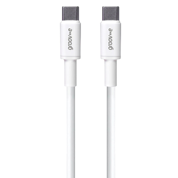 Groov-e USB-C to USB-C Charging Cable 2M - White - GVMA023WE