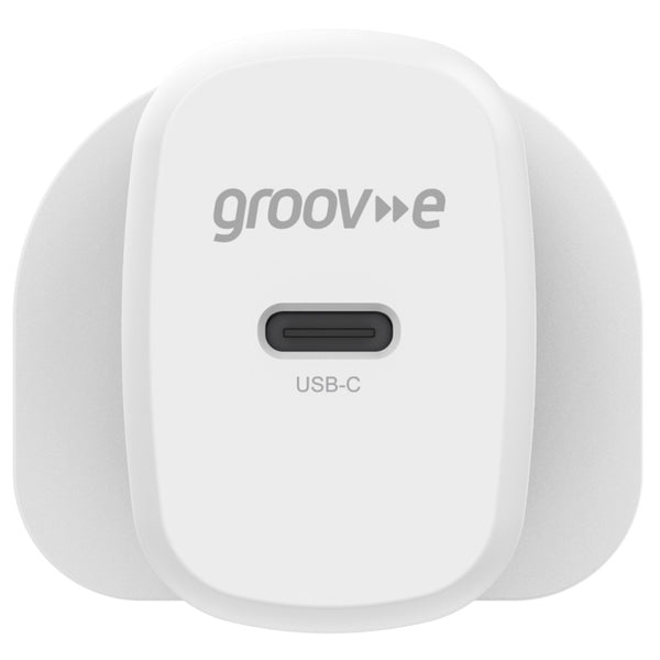 Groov-e USB-C Mains Charger 20W Power Delivery - White - GVMA107WE