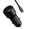 Groov-e USB-C Car Charger 30W with USB-C Cable 1M - Black - GVMA125BK