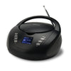 Groov-e DAB Boombox Portable CD Player with Radio 3.5mm Aux Bluetooth Speaker - Black