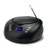 Groov-e DAB Boombox Portable CD Player with Radio 3.5mm Aux Bluetooth Speaker - Black