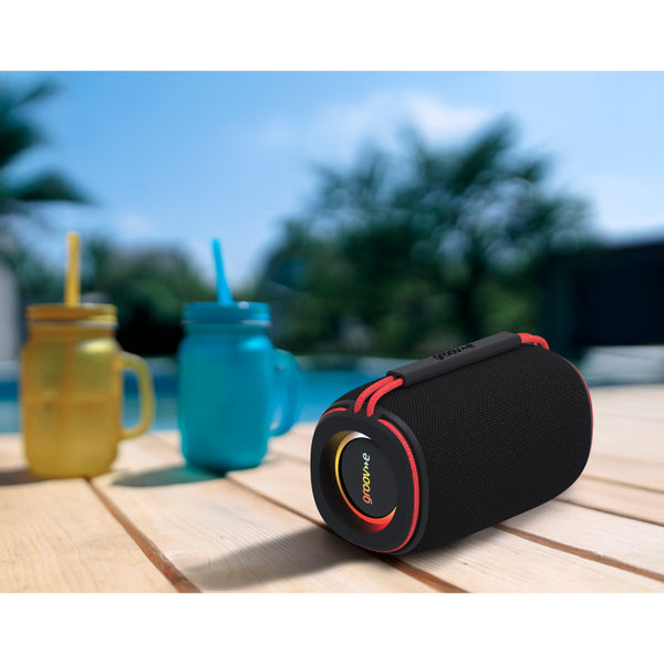 Groov-e Wave Glow Portable 10W Wireless Bluetooth Speaker with LED Lights - Black