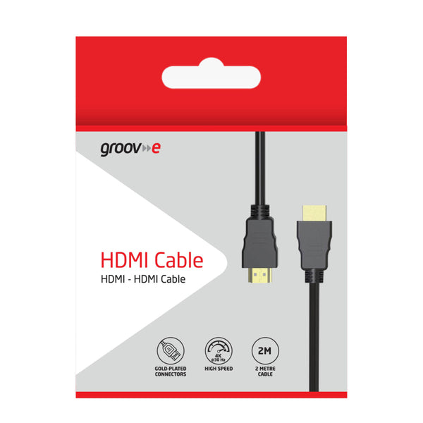 Groov-e 2m HDMI Cable Male to Male - Black - GVTV01BK