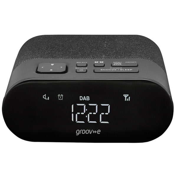 Groov-e Roma Alarm Clock Radio with DAB+/FM Radio With LED Display - Black - GVCR03BK