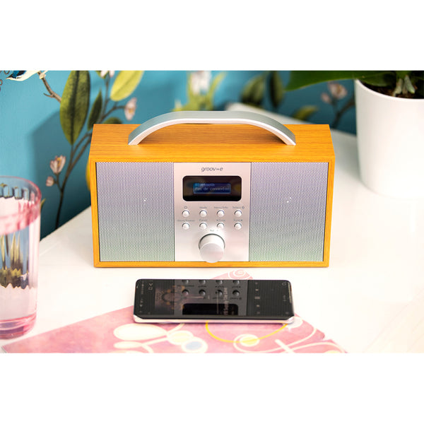 Groov-e Boston Wooden Stereo DAB/FM Digital Radio with Bluetooth - GVDR08WD