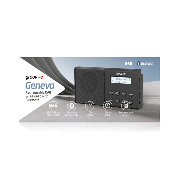 Groov-e Geneva Rechargeable DAB & FM Digital Radio - GVDR09BK