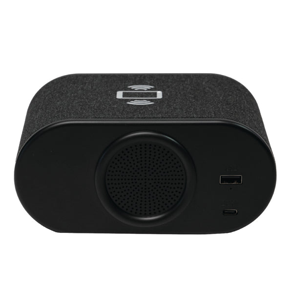 Groov-e Atlas II Alarm Clock Radio with Bluetooth Speaker & Wireless Charging Pad - GVCR06BK