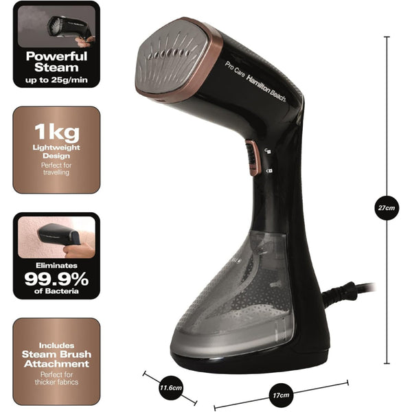 Hamilton Beach Procare Handheld Garment Steamer - Black & Bronze - HB016