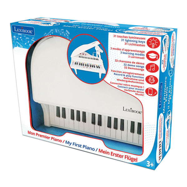 Lexibook First Electronic Piano for Kids With Mic & Light Effects - White - K731