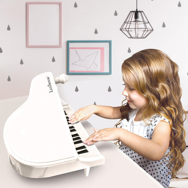 Lexibook First Electronic Piano for Kids With Mic & Light Effects - White - K731