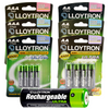 Lloytron Rechargeable AA & AAA Ni-Mh Batteries Accuultra | Various mAh - 4 Packs