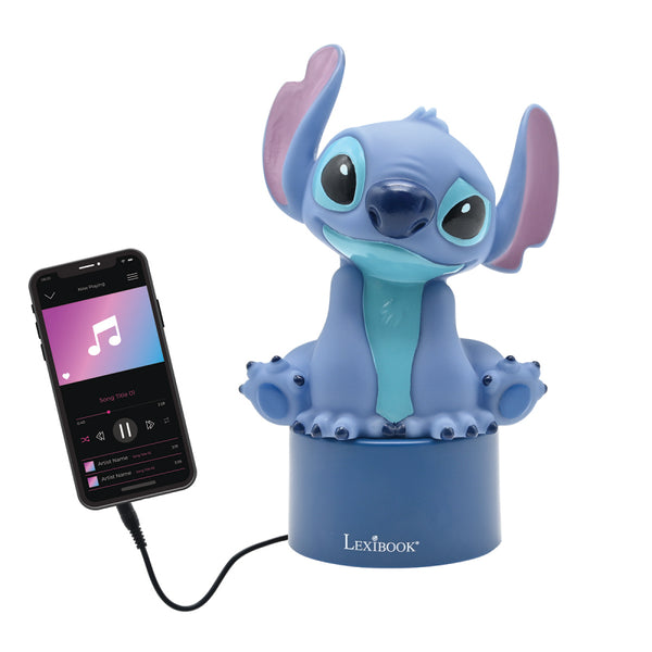 Lexibook Disney Stitch Kids LED Nightlight with Speaker - NS01D