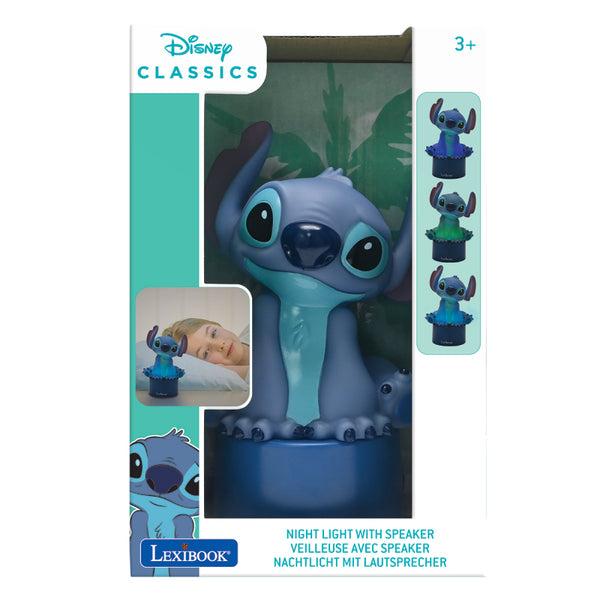 Lexibook Disney Stitch Kids LED Nightlight with Speaker - NS01D