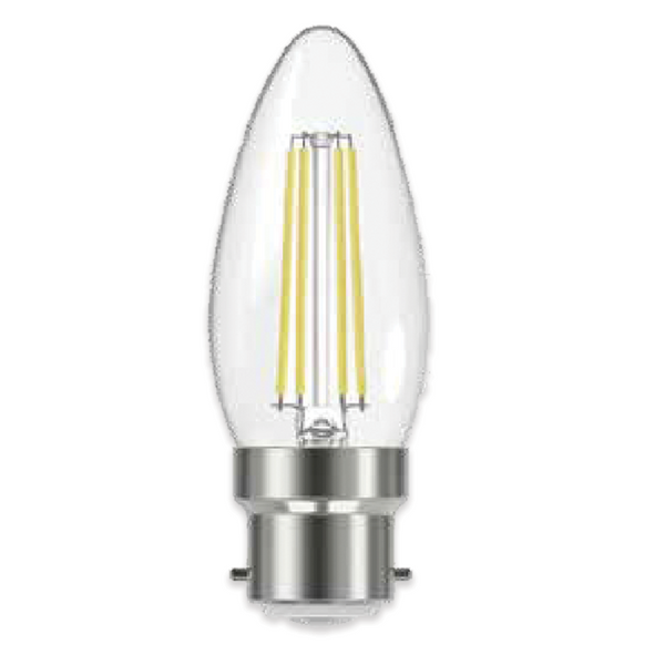 Linx C37 Candle Clear B22 / E14 4W LED Filament Bulb - LX00