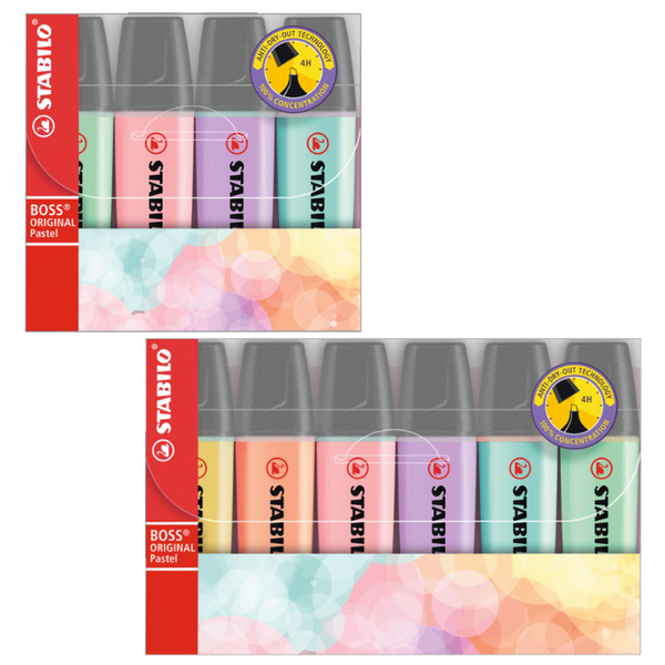 Stabilo Original Pastel Highlighter 4 / 6 Pack- Assorted Colours