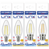 Linx C37 Candle Clear B22 / E14 4W LED Filament Bulb - LX00