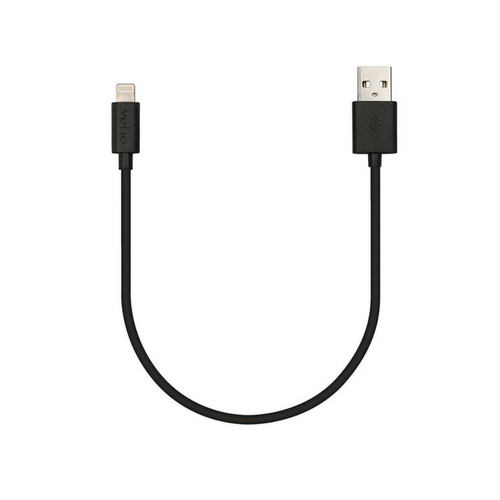 Veho Pebble Apple Certified MFi Lightning To USB Cable | (0.2m/0.7ft) - Black - VPP-601-20CM