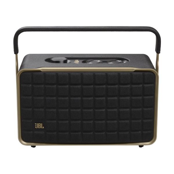 JBL Authentics 300 Portable Smart Home Speaker with Built-In Wi-Fi. Music Streaming, Voice Assist, Bluetooth, Retro Design - Black