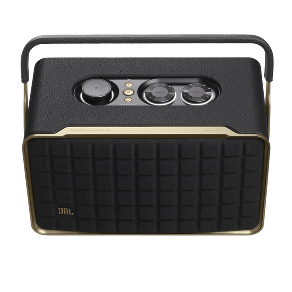 JBL Authentics 300 Portable Smart Home Speaker with Built-In Wi-Fi. Music Streaming, Voice Assist, Bluetooth, Retro Design - Black